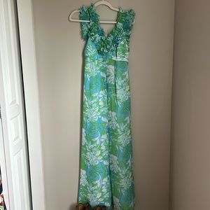 Lilly Pulitzer Retro Ruffle Chiffon Gown